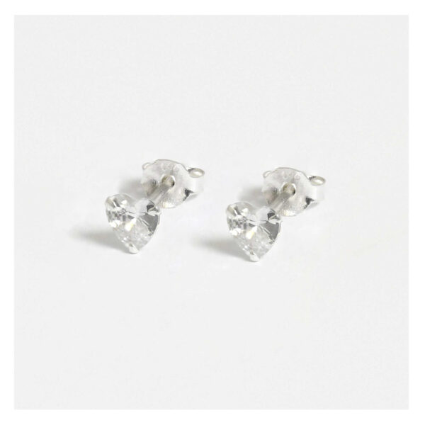Cubic Zirconia Heart Ear Stud