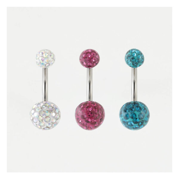 Resin Coated Double Disco Navel Bar 10mm