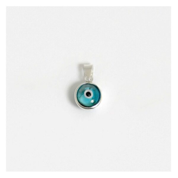 Silver Aqua Eye Pendant