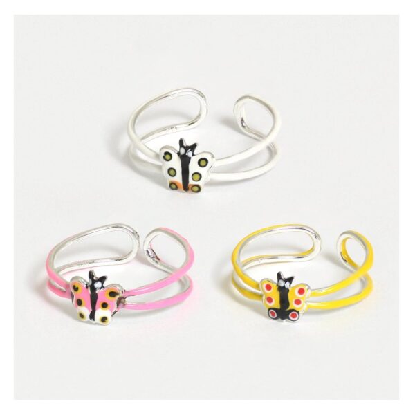 Silver Butterfly Toe Rings