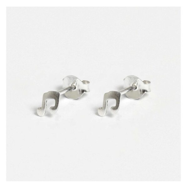 Nodyn Cerddorol Arian Stud Clust (Treble Clef)
