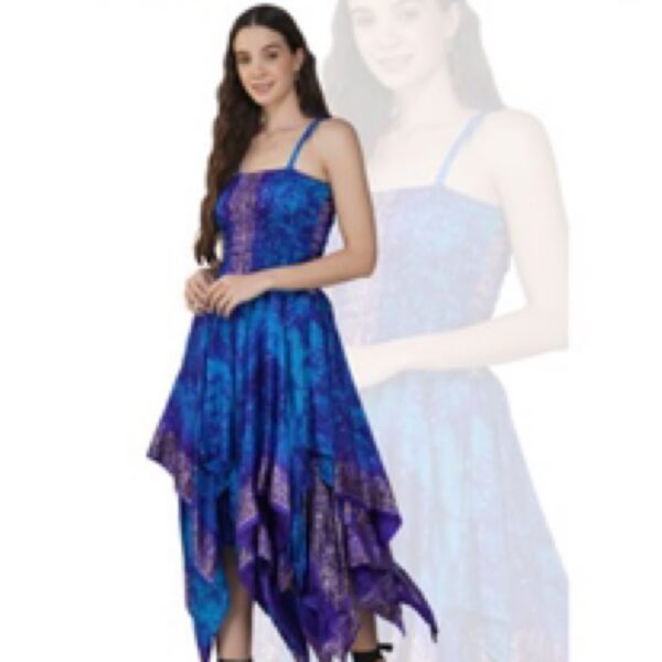 Tie dye recycled saree dress