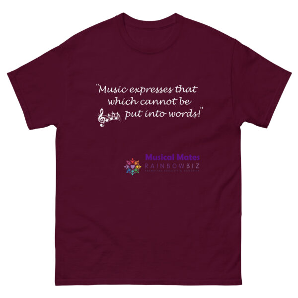 Music expresses that which cannot be put into words Unisex classic tee